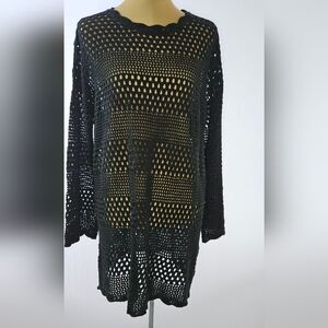 Elegant Black Crochet Dress